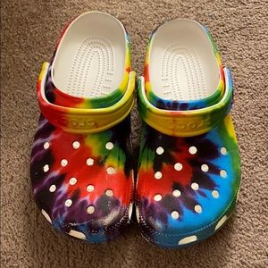 Tie dye crocs
